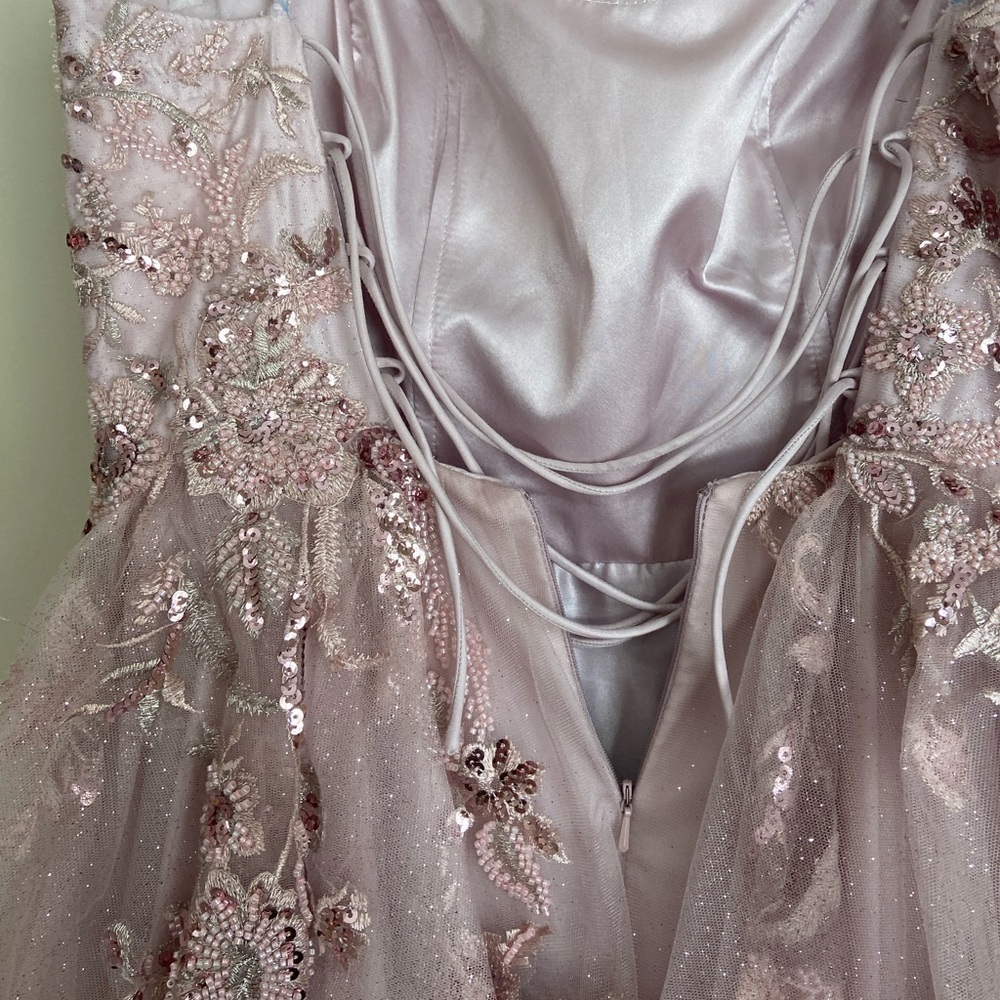 Flair New York Pink Formal Prom Dress Tulle Floral Embroidered size 10 - Picture 10 of 13
